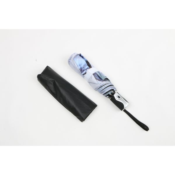 21 inch auto open close umbrella with digital printing and black coating