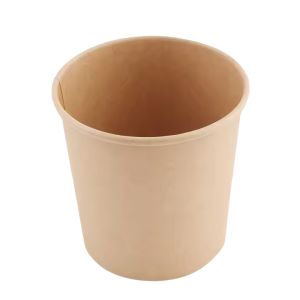 Eco-Friendly Custom Logo Kraft Paper Bowls Recyclable Disposable Takeout
