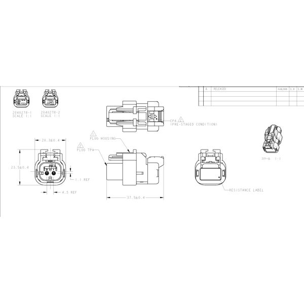 2040278-2 Automotive Connectors Plug Assy 120 AMP SEAL 16 RESIST PLUG
