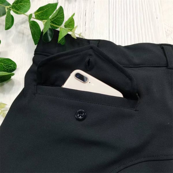 Black High Waisted Jodhpurs Breeches Horse Riding Pants For Male 320gsm