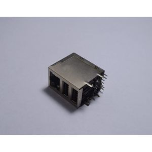 Customized 90 Degree Network RJ45 Modular Connector 10 Pin With Dual USB