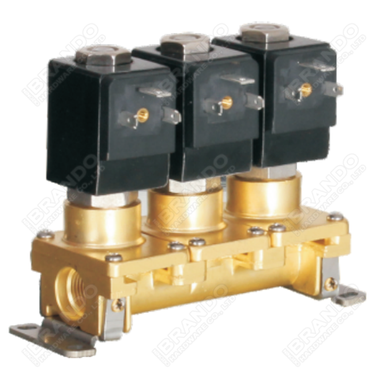 Manifold Mounted Stainless Steel Solenoid Valve 1/4'' 3/8'' 1/2'' 24V 220V 4