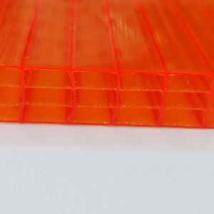 Temperature Resistant 16mm Orange Polycarbonate Hollow Sheet From -40 Deg C To