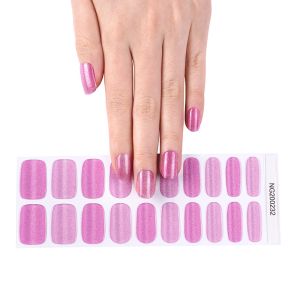 2023 New Trend gel nail wraps pink cat eye pattern semi cured gel nail stickers