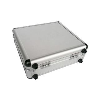 Small SilverAluminium Cosmetic Case With Inside Mirror And Chrome Closure Clasp