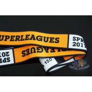 Durable Polyester Sports Award Custom Medals Ribbons , Sublimation Custom