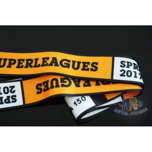 Durable Polyester Sports Award Custom Medals Ribbons , Sublimation Custom