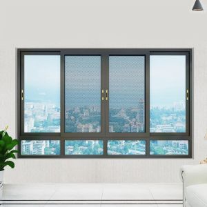 Bedroom One-piece Seamless Welding Aluminum Casement Windows with Stainless