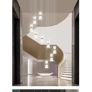 Modern Duplex Staircase Chandelier For Custom LOFT Apartment And Hotel Lobby