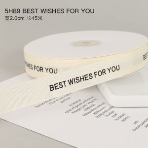 White Grosgrain Ribbon 20mm Printed Cotton Ribbon OEM Eco Friendly