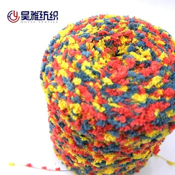 1/3.8NM 100% Polyester Soft Fluffy Dyed Tropical Yarn In Sections For Clothing Fabrics