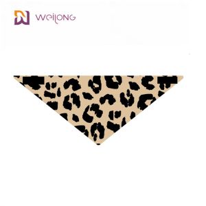 Poly Poplin Leopard Print Pet Bandana Customization Digital Printing Small Dog