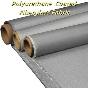 China Fire Resistant PU Coated Fiberglass Fabric 460gsqm Thermal Insulation on sale