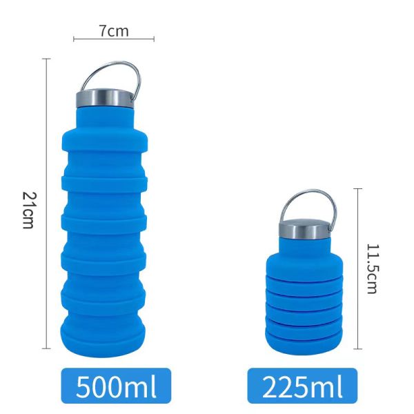 Reuseable Collapsible Water Bottle BPA Free Silicone Foldable Water Bottles For Travel Gym Camping Hiking