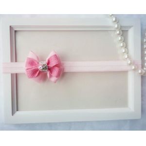 16mm Pink / Red Elastic Hair Bands For Baby Polyester / Spandex Material