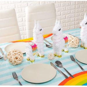 Rectangular Rainbow Printed Disposable Table Covers For Christmas / Birthday