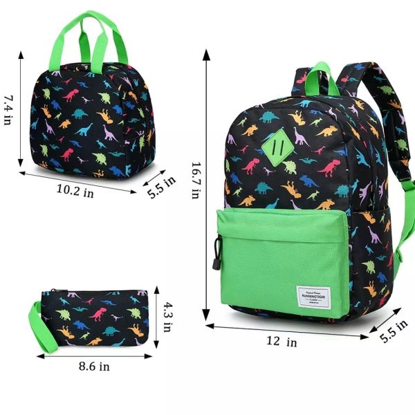 Kids Backpack Lunch Bag Sets Boy Student Dinosaur New Arrival Travel 2022 School Bags