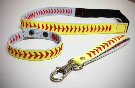Softball accessories set-Softball headband,softball bracelet,softball keychain