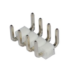 White 4 Pin Header Connector Pitch 2.54mm Single Row 90 Degree U Type