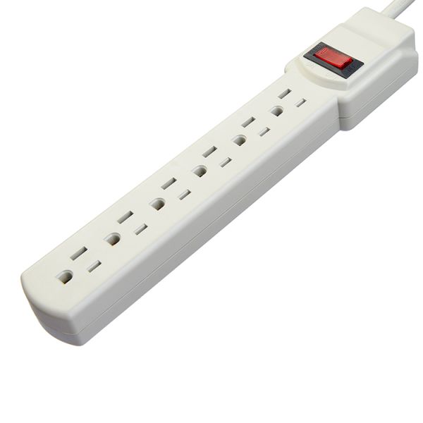 6 Outltet Extension Socket with Overload Fuse Surge Protector 2.5 Feet Grounding Standard Grounding Plug With Socket