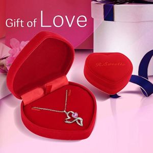 925 Sterling Silver Personalized Double Heart Necklace Rhodium Plated Austrian