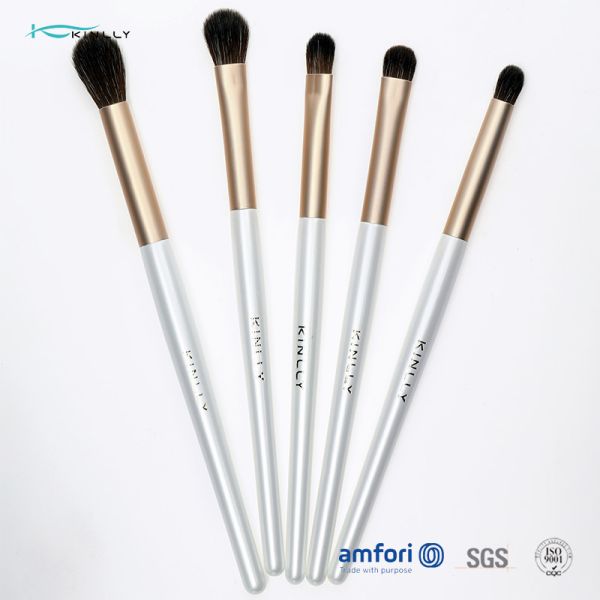 Buy 5PCS Shiny White ISO9001 Synthetic Hair Makeup Brush at wholesale prices