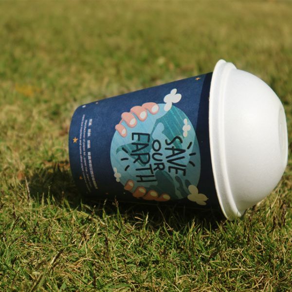 Buy 8oz 12oz Compostable Sugarcane Bagass Coffee Cups With Lids at wholesale prices