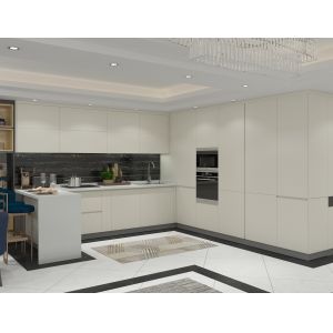 Prefabricated Walnut Kitchen Cabinets Wooden Furniture Cupboard Joinery