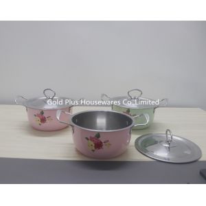 20cm 0.085CBM Stainless Steel Cooking Pot With Two Handle