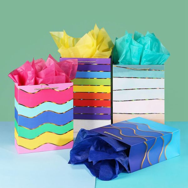 Custom Order Paper Jewelry Gift Shopping Cardboard Paper Bags with Hand Length Handle