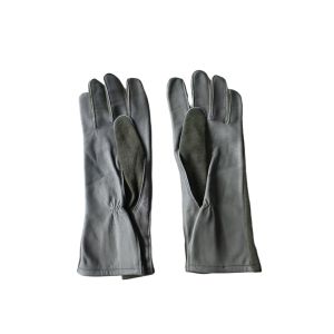China Slip Resistant Full Finger Grey Leather Military Style Gloves on sale