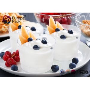 Recycle Food Packing Disposable Plastic Dessert Cup 190Ml Round Shape