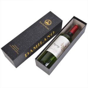one bottle red wine packaging box two pieces lid and base rigid wine box