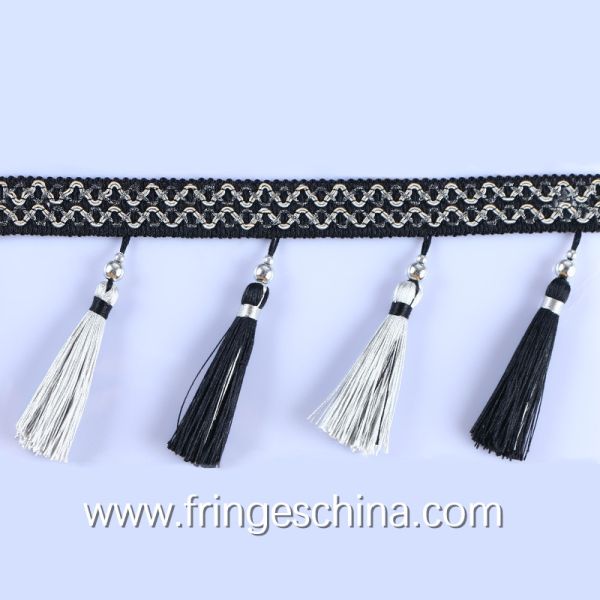 Handmade fashionable chain beads lace tassels fringes for curtain/sofa/pillow decoration