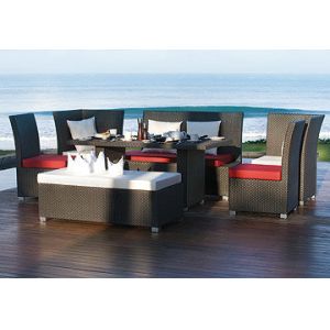 7pcs garden rattan furniture with high back