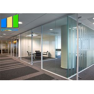 Demountable Soundproof Office Partition Double Glass Fixed Partition Walls With