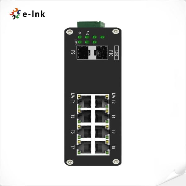 Managed Ethernet Switch Industrial 8 Port 10/100/1000T to 2-Port 1000X Gigabit