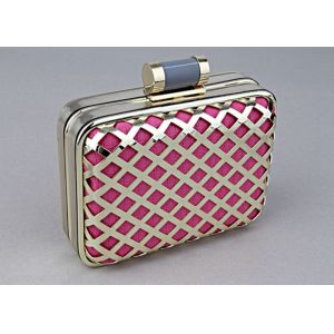 Geometric Pattern Silver Sparkly Clutch Bag , Dot Pattern Metallic Clutch