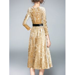 A-line Long Sleeve elegant office dresses for lady