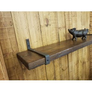 Stylish Black Brushing Architectural Rustic Scaffold Board Strap Style Shelf
