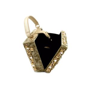 Customized Flannel Diamond Evening Clutch Bags With One Open Pocket