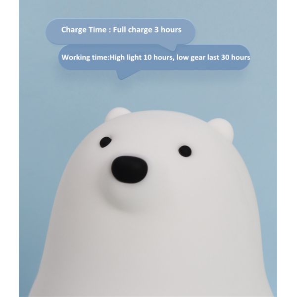 Kawai Bear Kids Baby Nursery Bedroom Night Light lamp Gifts Silicone Bear Light Kids Night Light