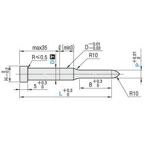 Quality MISUMI / DIN Flange Fixing Pilot Punch DICOAT treatment , Tip R type for sale