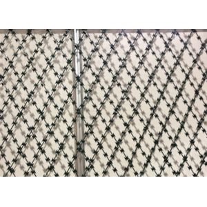 Anti Theft Single Screw Galvanized Razor Barbed Wire 13M Razor Blade Wire Fence