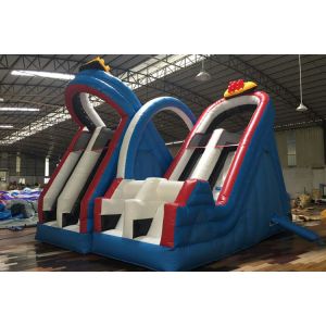 Kids Play Roller Coaster Inflatable Slide , Inflatable Amusemet Park Slide
