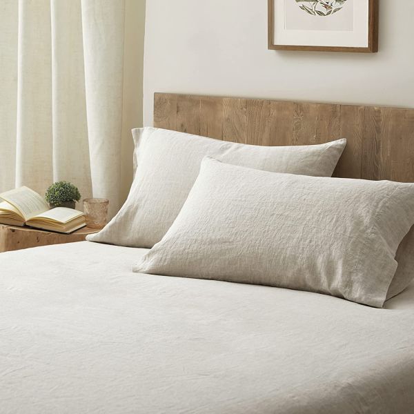 Queen Size Stone Washed French Linens Bedding Set of 4 100% Pure Flax Linen Europe Style