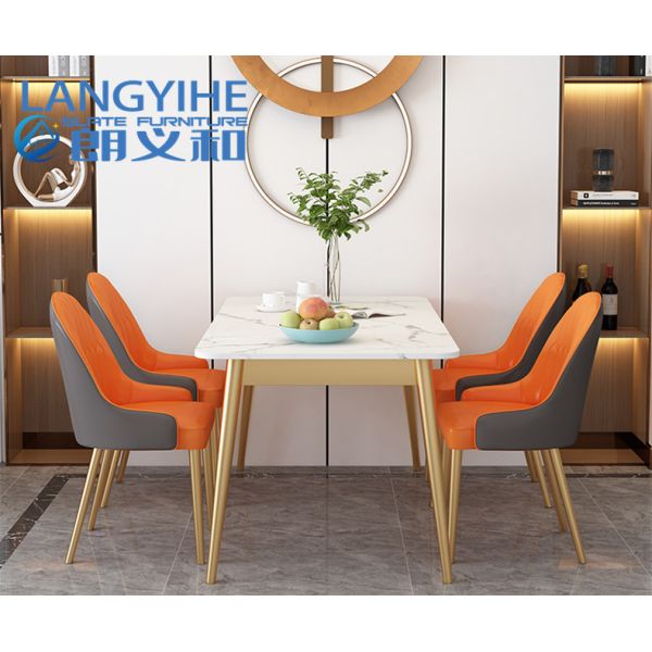 Buy Rectangular Rock Board Marble Dining Table And Chair Combination at wholesale prices