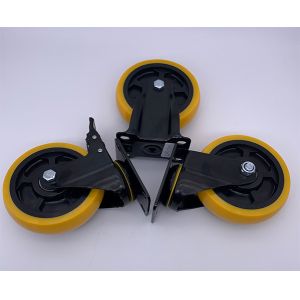 3 Inch Polyurethane Swivel Plate Industrial Casters Wheels With Lock