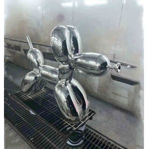 Height 1.2 Meter Stainless Steel Bubble Dog Sculpture