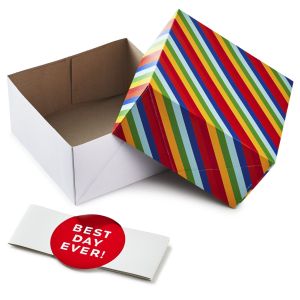 Die Cut Birthday 3 Pack Rigid Packaging Box Diagonal Striped
